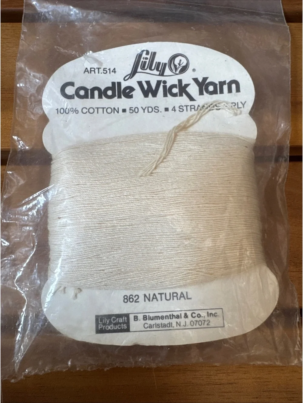 Vintage Lily Candle Wick Yarn Lot (8 Skeins) - 100% Cotton Crafting Thread